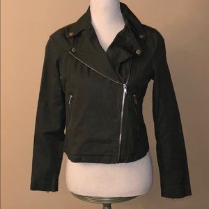 Shine Star Olive Green Moto Jacket
